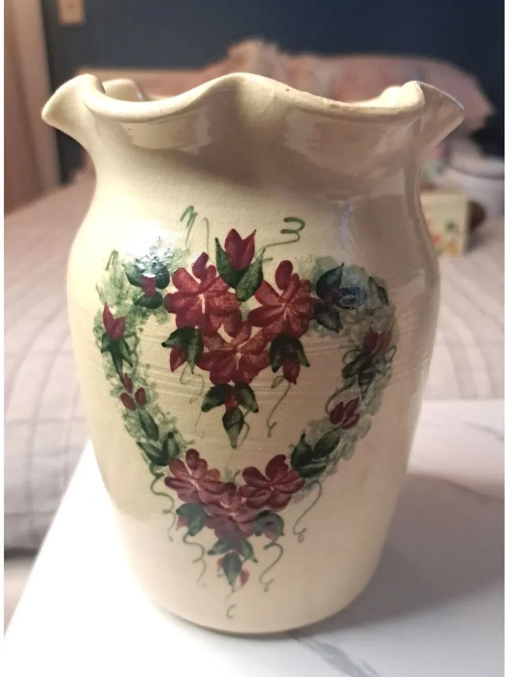 Vintage Casey Pottery of Marshall, TX Hand-turned Stoneware Vase 6.5